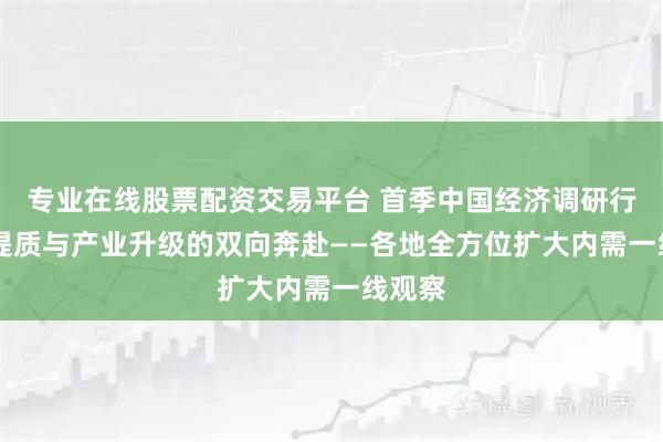 专业在线股票配资交易平台 首季中国经济调研行|民生提质与产业升级的双向奔赴——各地全方位扩大内需一线观察